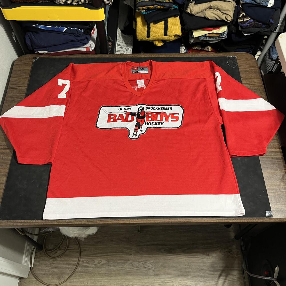 Bad Boys Hockey Jersey Mens XL Red Nike Team Canada Jerry Bruckheimer 7 Morton